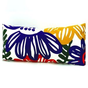 White Multicolor Decorative Pillow 12” x 24” - NEW